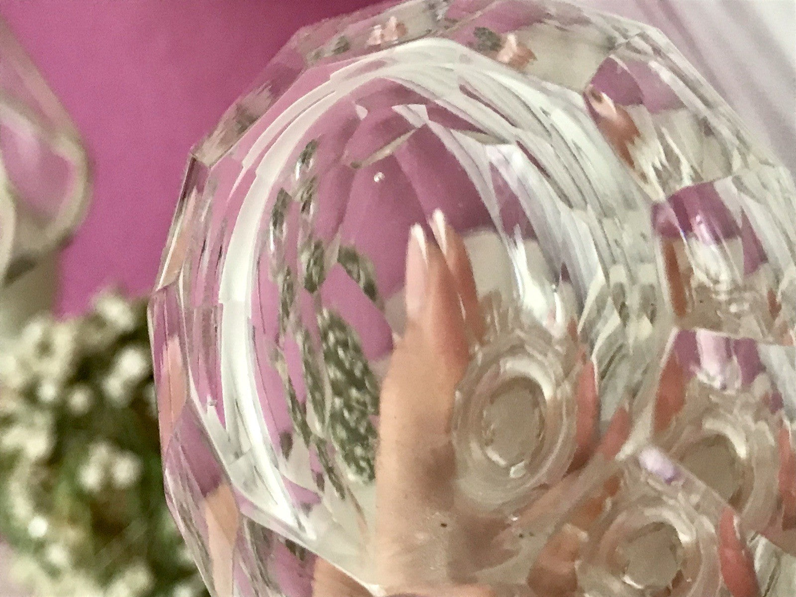 Antik 2x Kristallglas Essig&Öl Karaffe Glas Schliff Oliven Stopfen