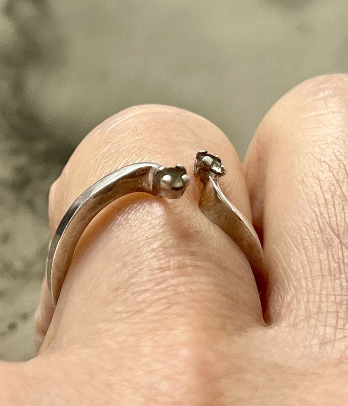 Schön Damen Solitär Ring farblose Steine Silber 925 Gr.53/54