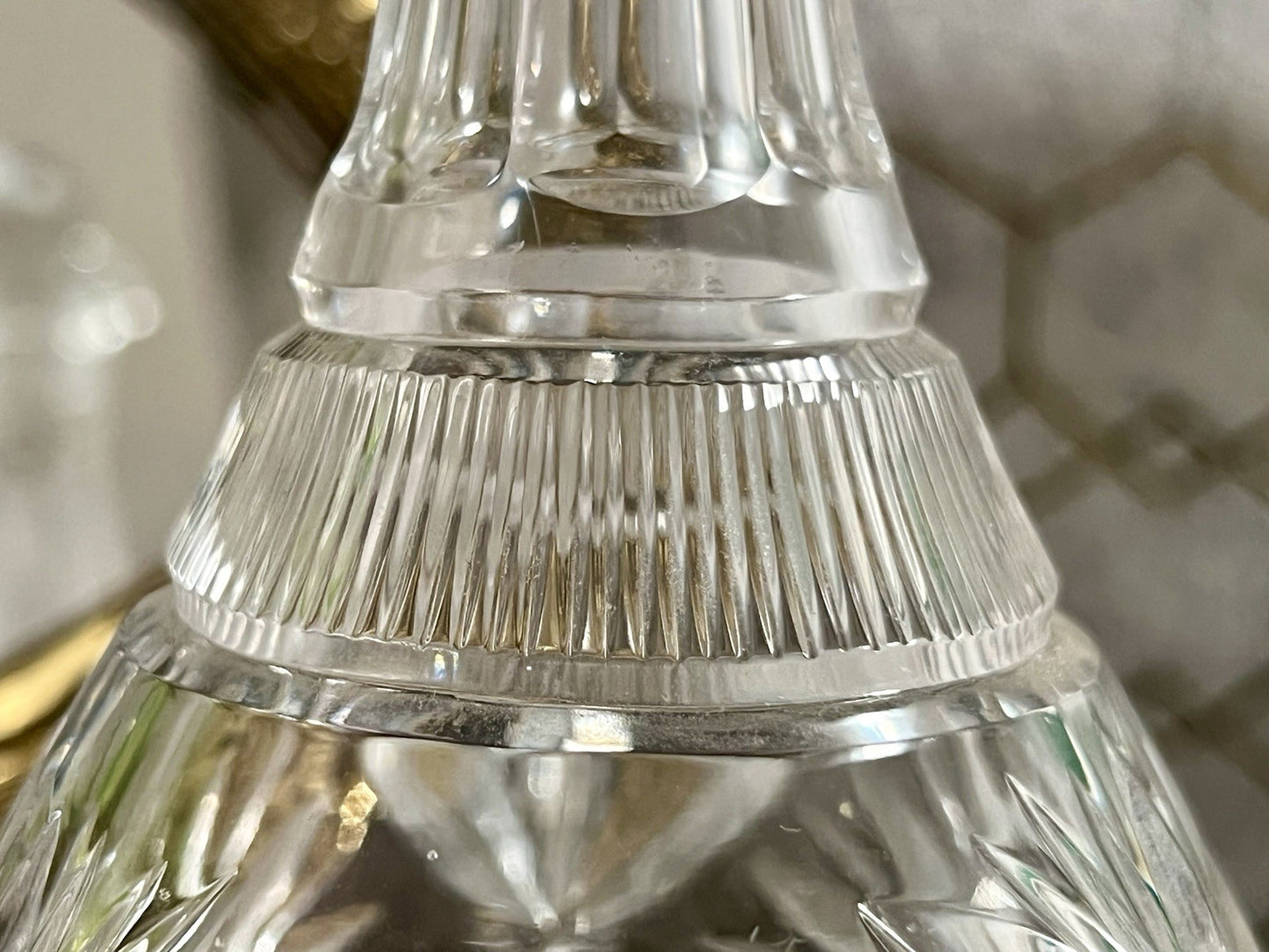 Alt Vintage Karaffe Kristallglas Bleikristall geschliffen So SCHÖN