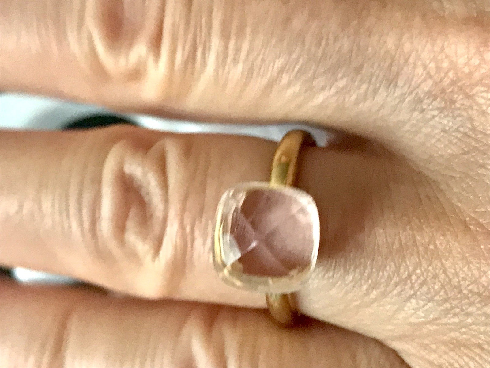 Vintage alt Damen Ring rosa Stein Silber 925 Gr.54 Rubbelit? vergoldet