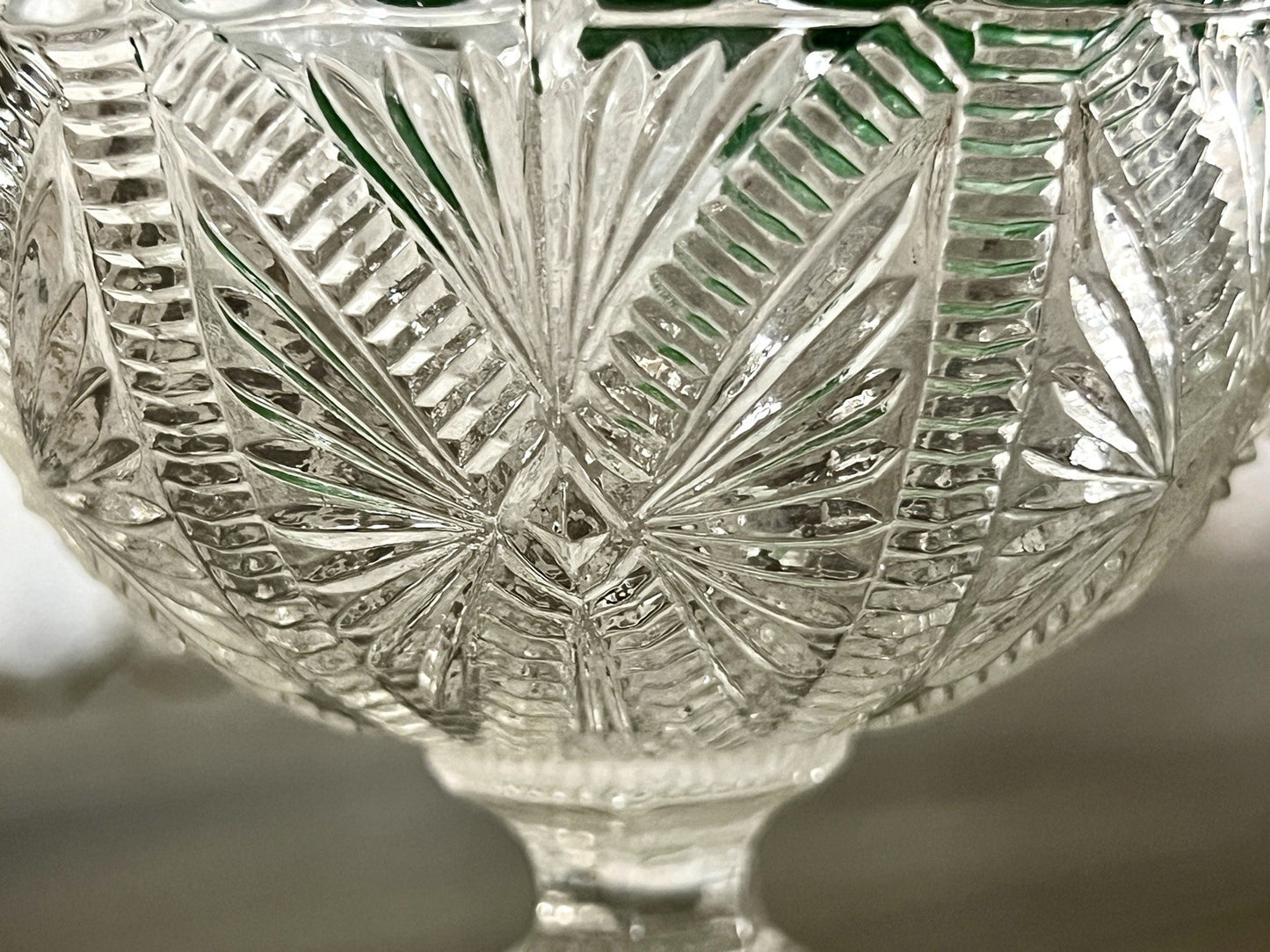 Antik Jugendstil  Pressglas Glas Fußschale Schale Zuckerschale Villeroy&Boch