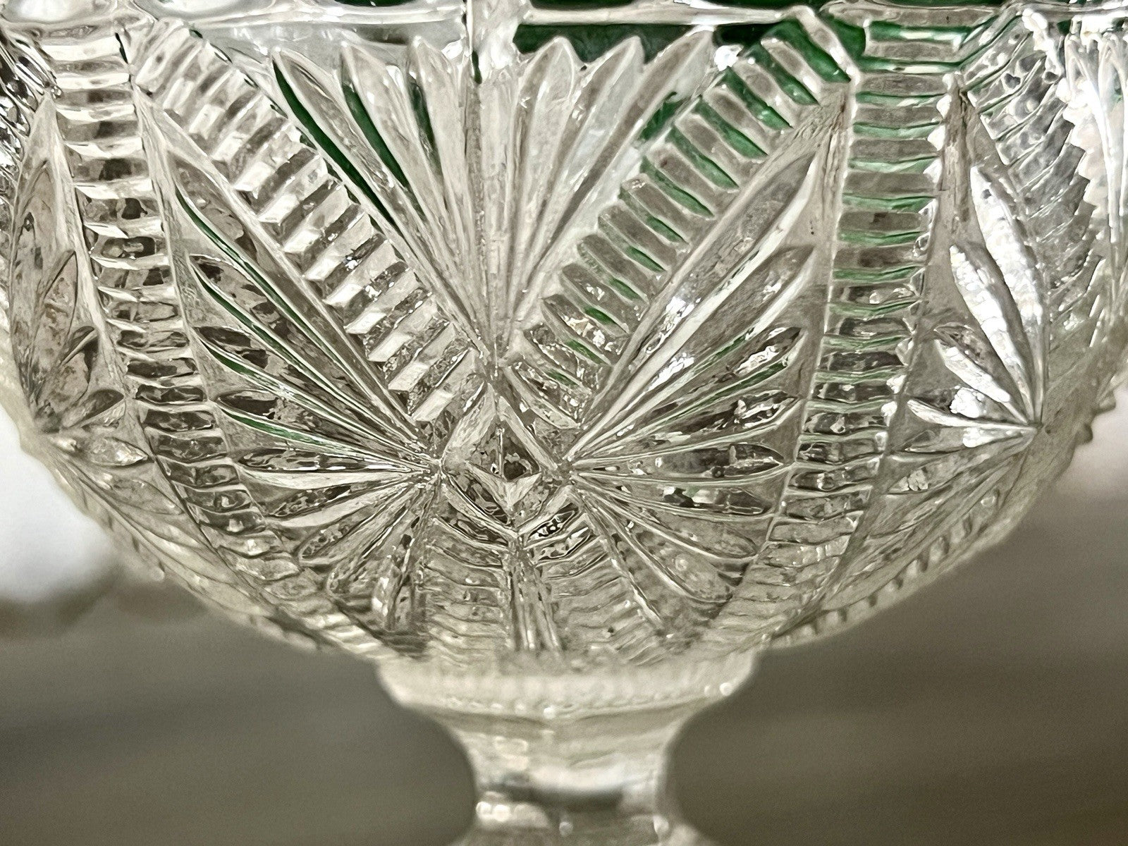 Antik Jugendstil  Pressglas Glas Fußschale Schale Zuckerschale Villeroy&Boch