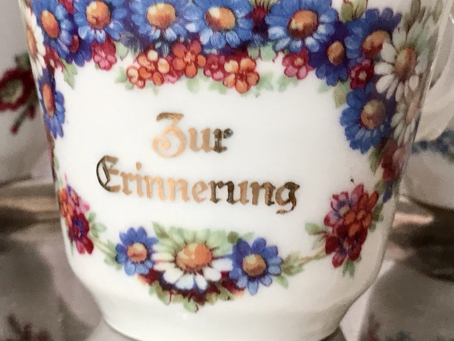 Antik Art Déco Porzellan 5x Kaffeetasse Tasse Reinecke Zur Erinnerung