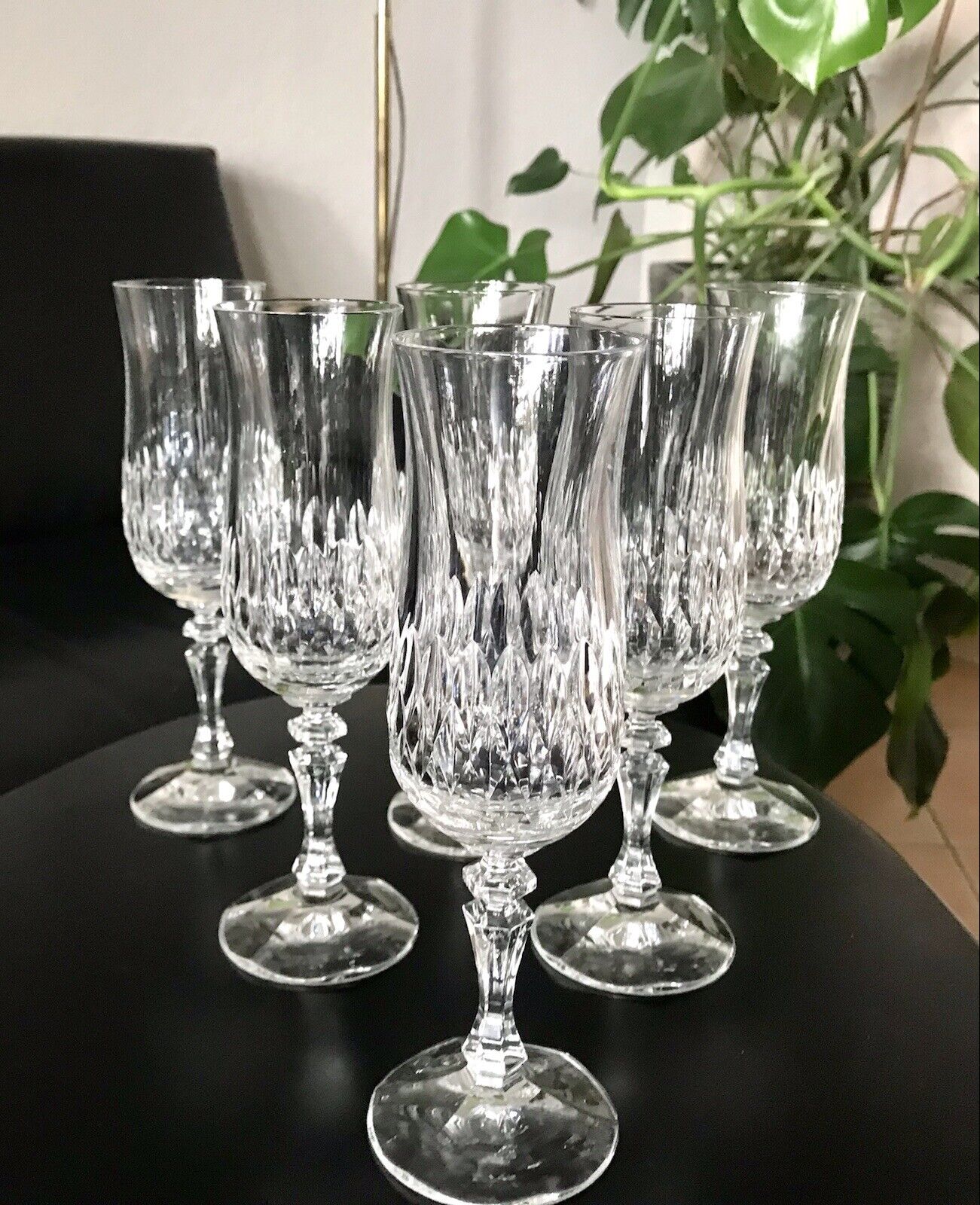 Vintage 6 EDEL Champagner Sektflöten Sektgläser Glas Kristallglas