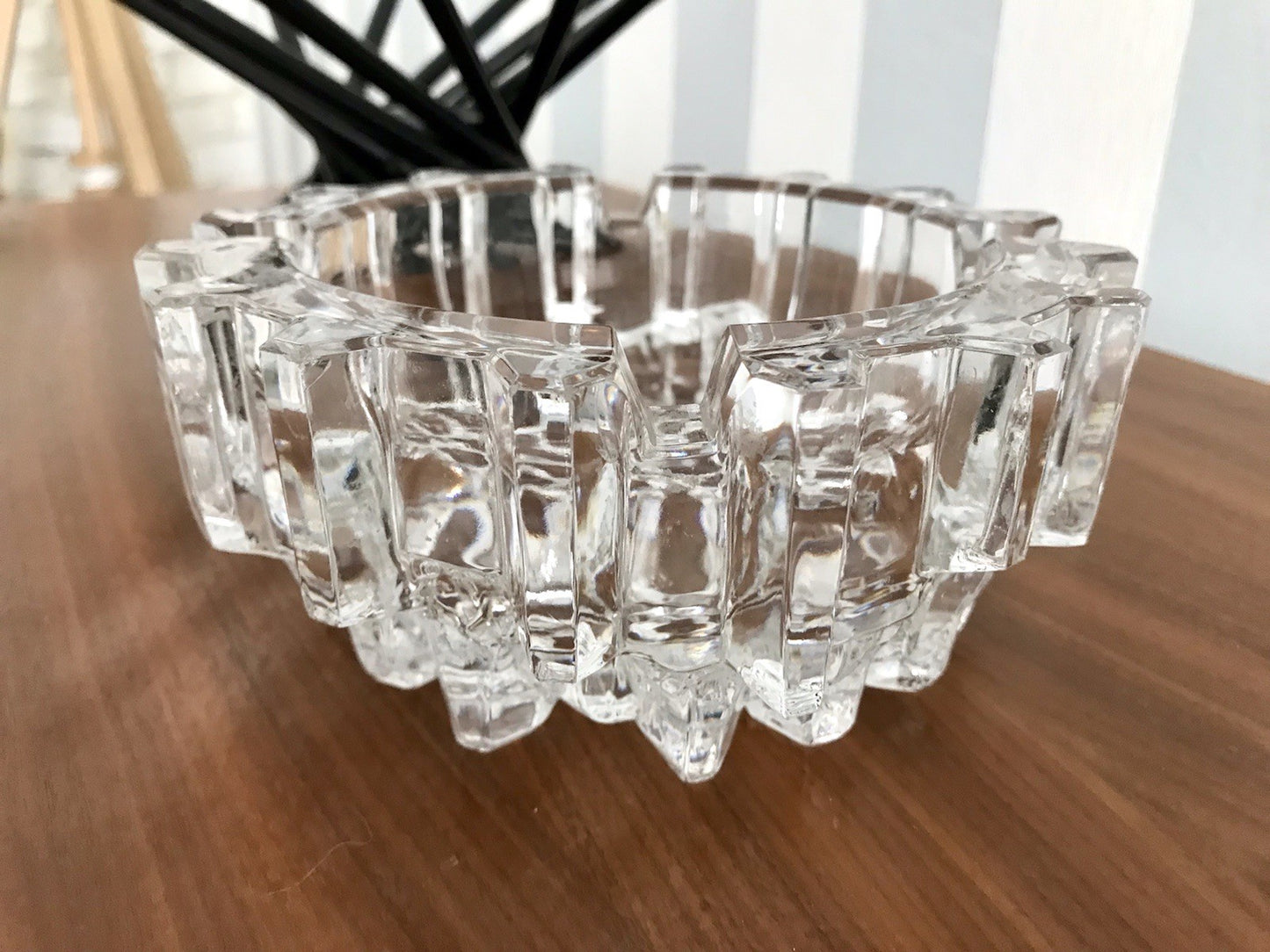 Vintage 70er Aschenbecher Ascher EDEL Kristallglas Bleikristall Schwer Skandi?