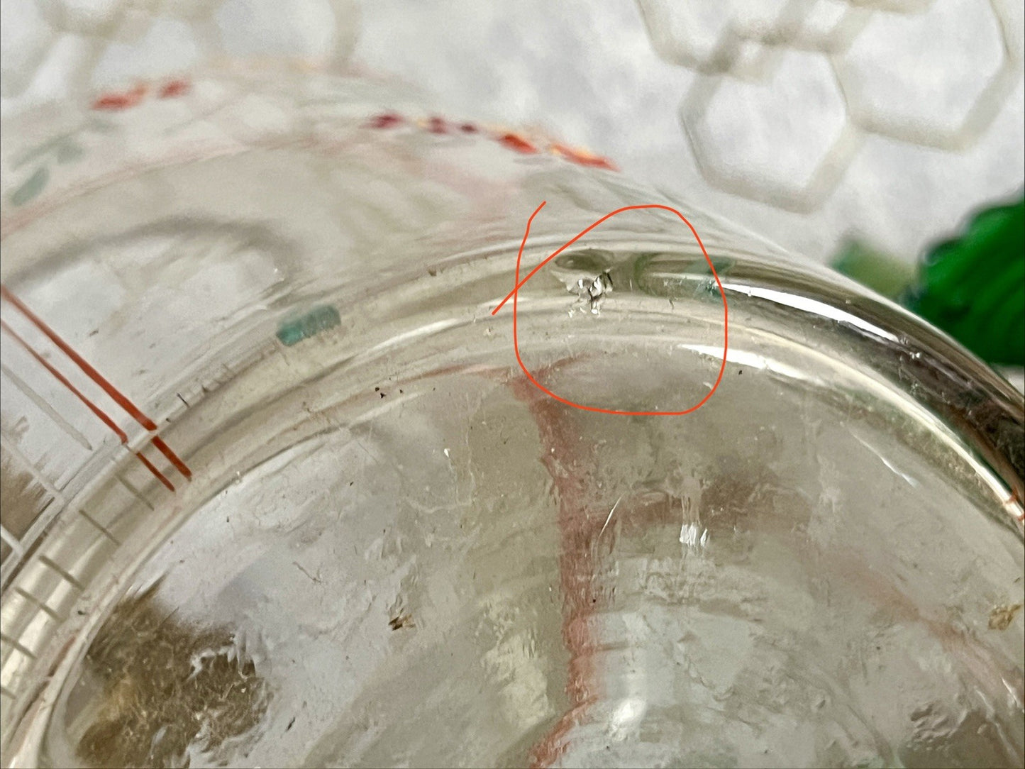 Antik GROẞ Vase Glasvase Art Déco teils satiniert bunte Malerei markant 1930er