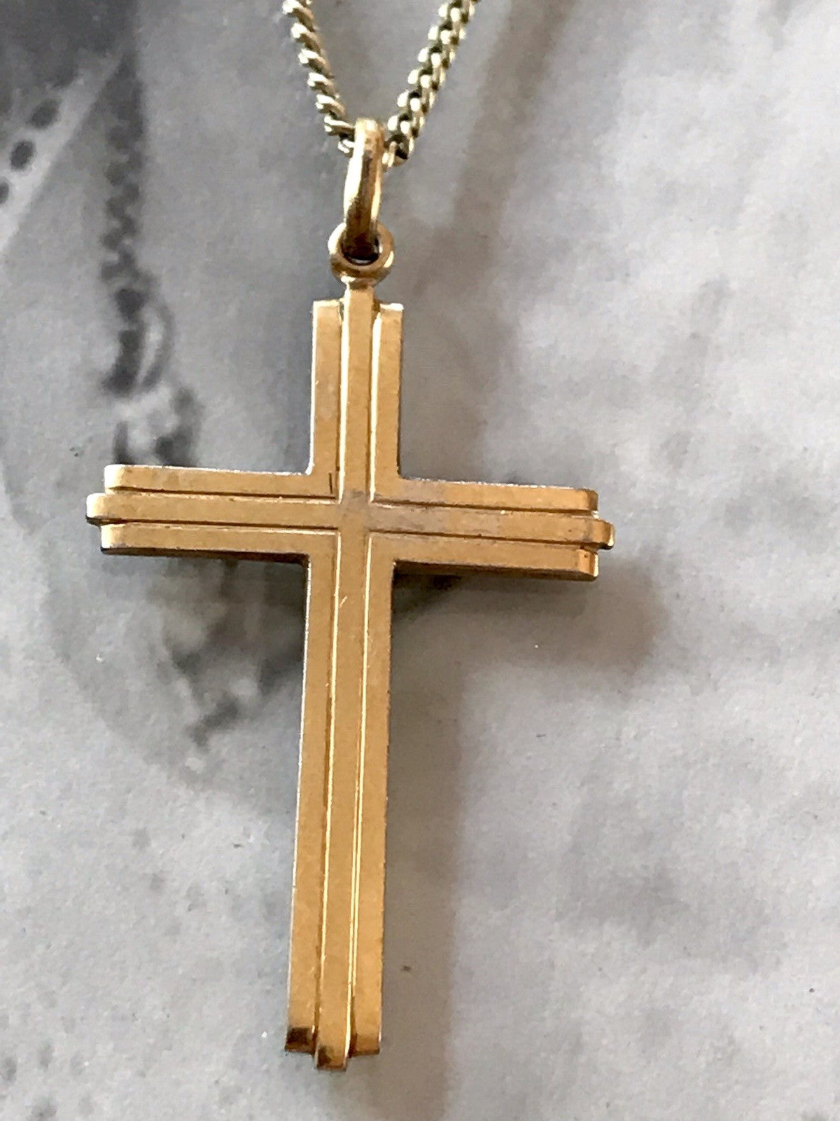 Antik? Vintage Kettenanhänger  Anhänger gold Amerikan Doublè Kreuz