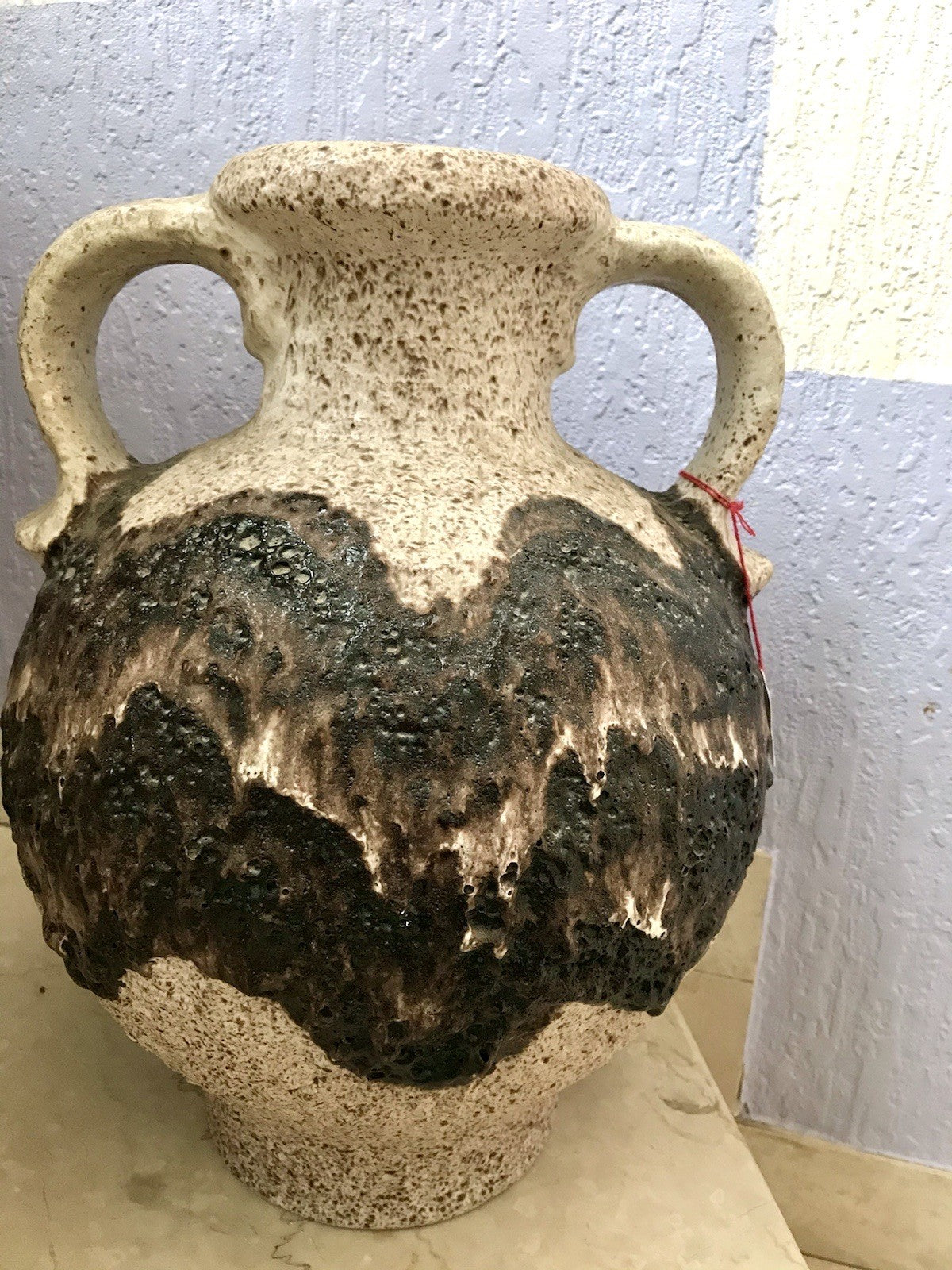 Vintage 60’s Vase Mid Century Steingut Keramik Dümler Breiden Kunstvoll Fat Lava