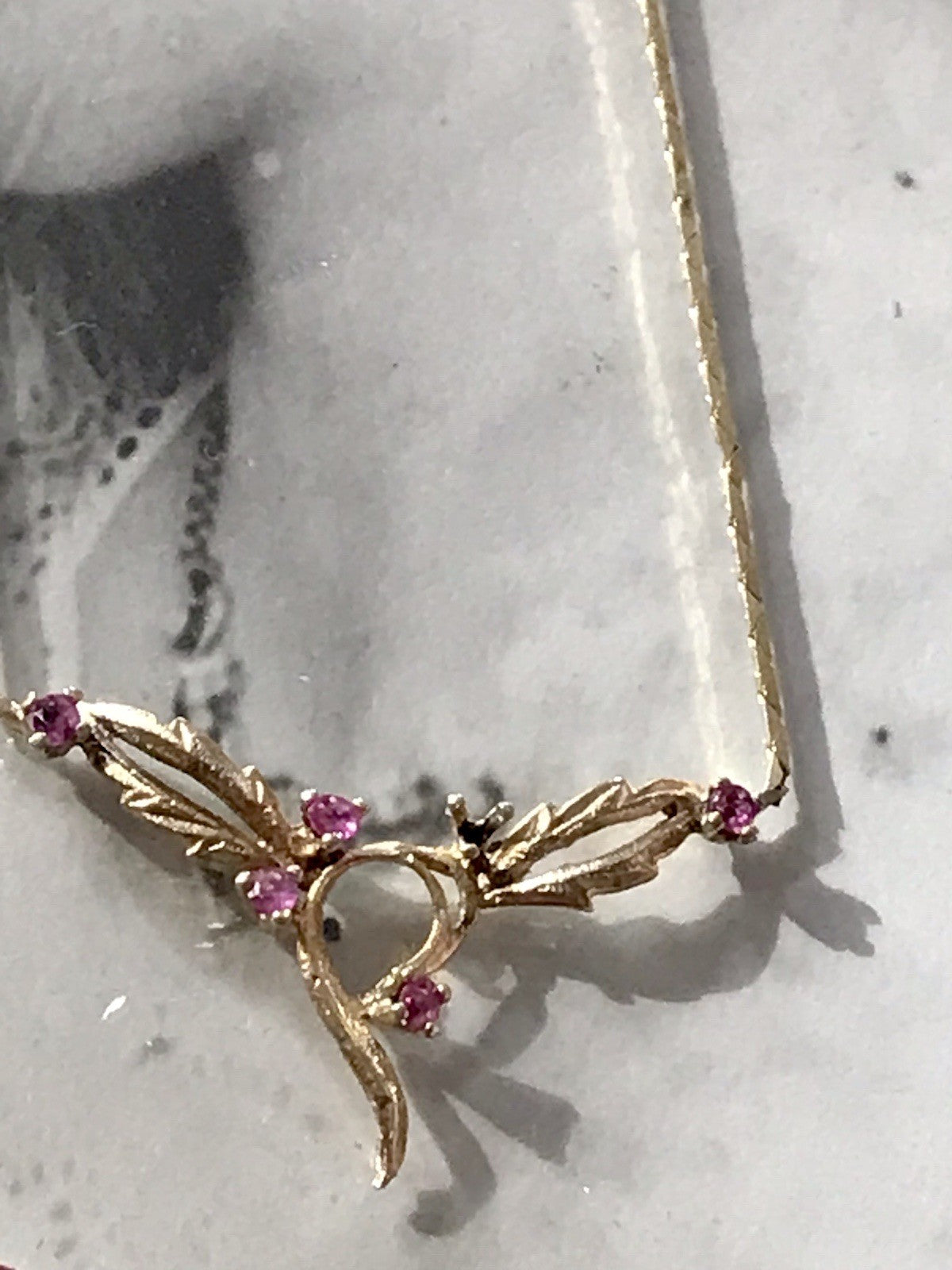 Antik Edel Jugendstil 925 Silber vergoldet Collier Halskette Rubine ?