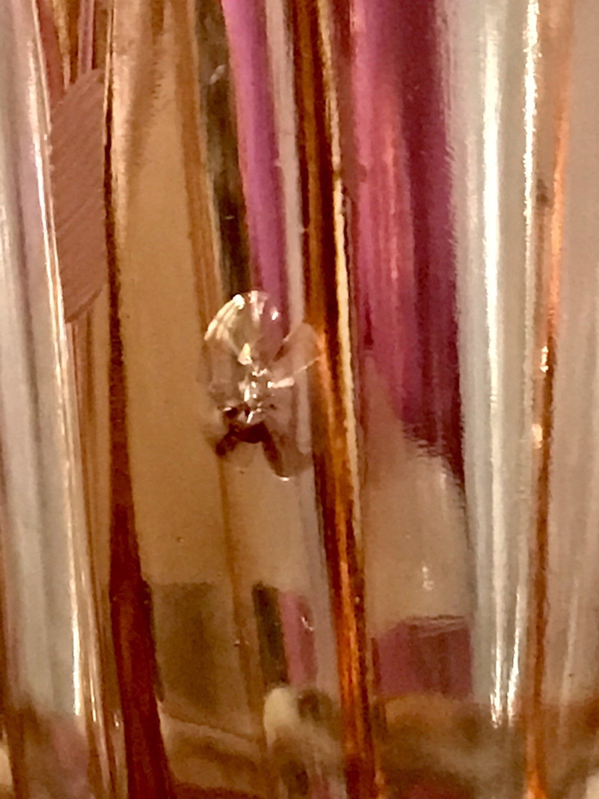 Antik Art Déco Vase Glasvase Pressglas Glas Rosalin rosa Blumenvase Schwepnitz