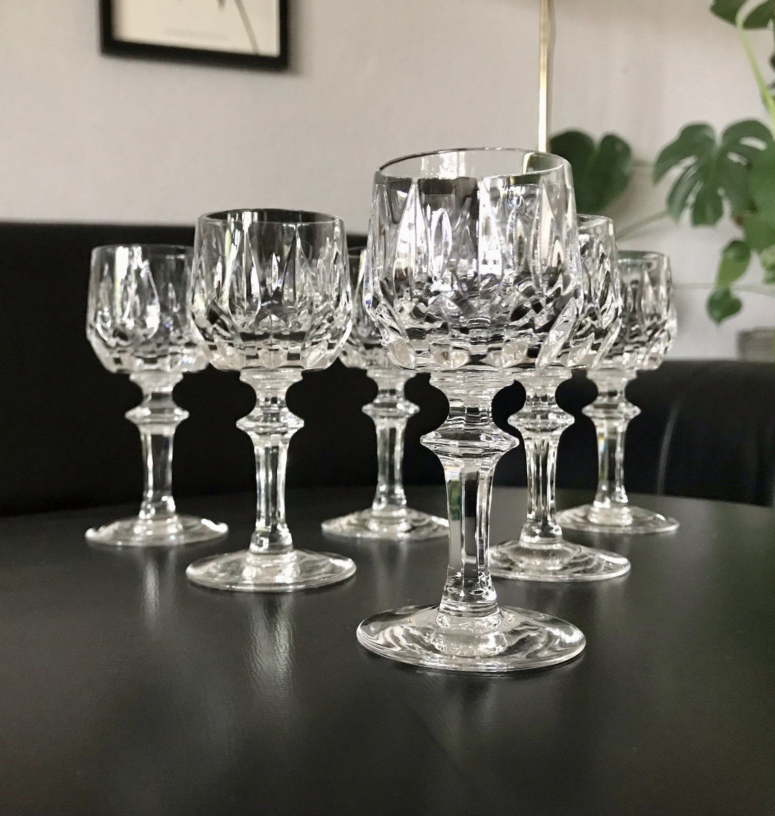 Vintage 6 edel Schnapsgläser Likör Gläser Kristallglas geschliffen Nachtmann