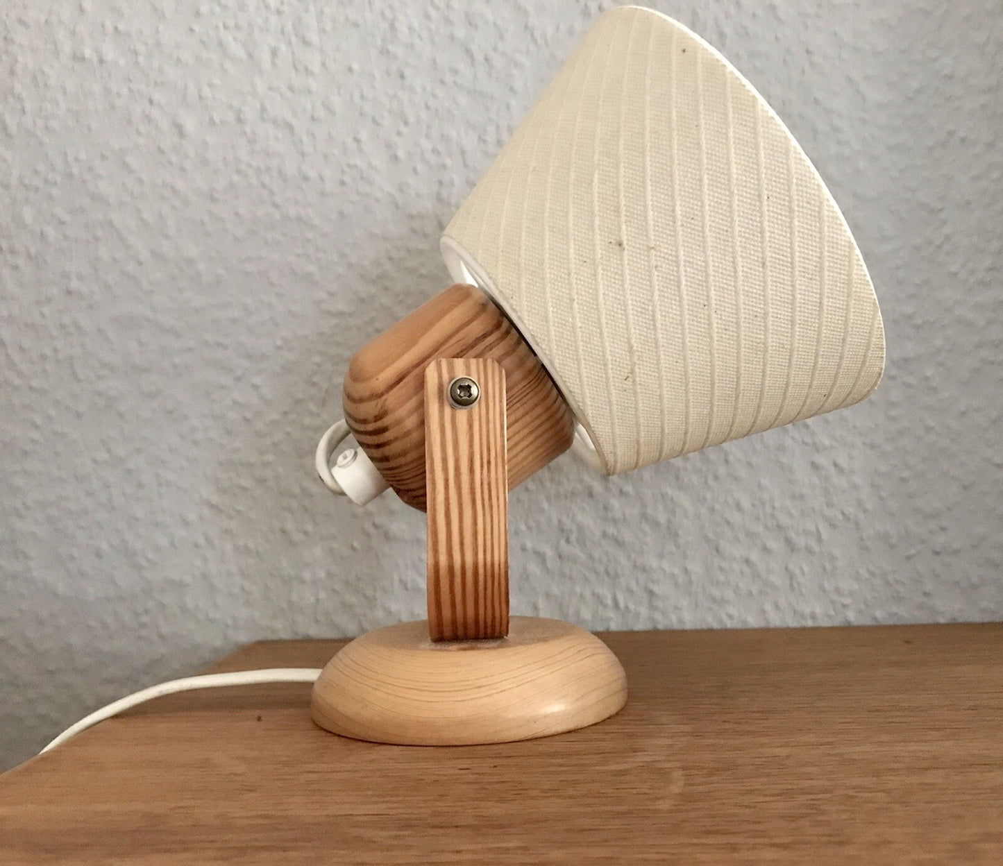 Vintage Solbackens Svarveri Schweden 70er Tischleuchte Wand Lampe Skandi Design