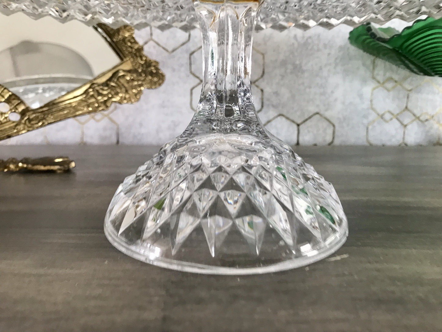 Vintage WMF Tortenständer Tortenplatte Glas Kristallglas Bleikristall Diadem