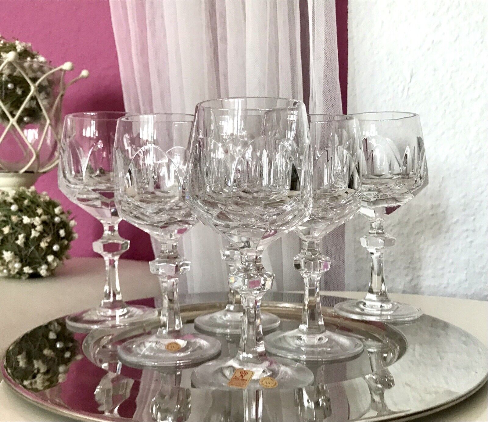 Vintage SEHR EDEL 6 Weingläser Gläser  Kristallglas Nachtmann Alexandra