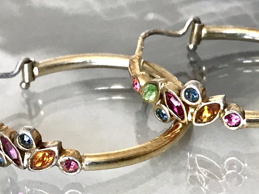 Creole Ohrringe Ohrstecker DAMEN Silber vergoldet gold Vintage Stil Edelsteine?