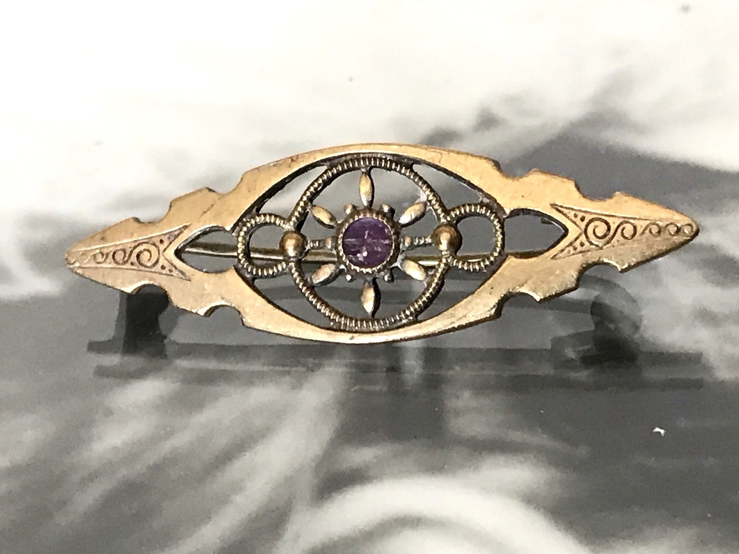 Antik purer Jugendstil Brosche Kettenanhänger ? Anhänger goldfarben