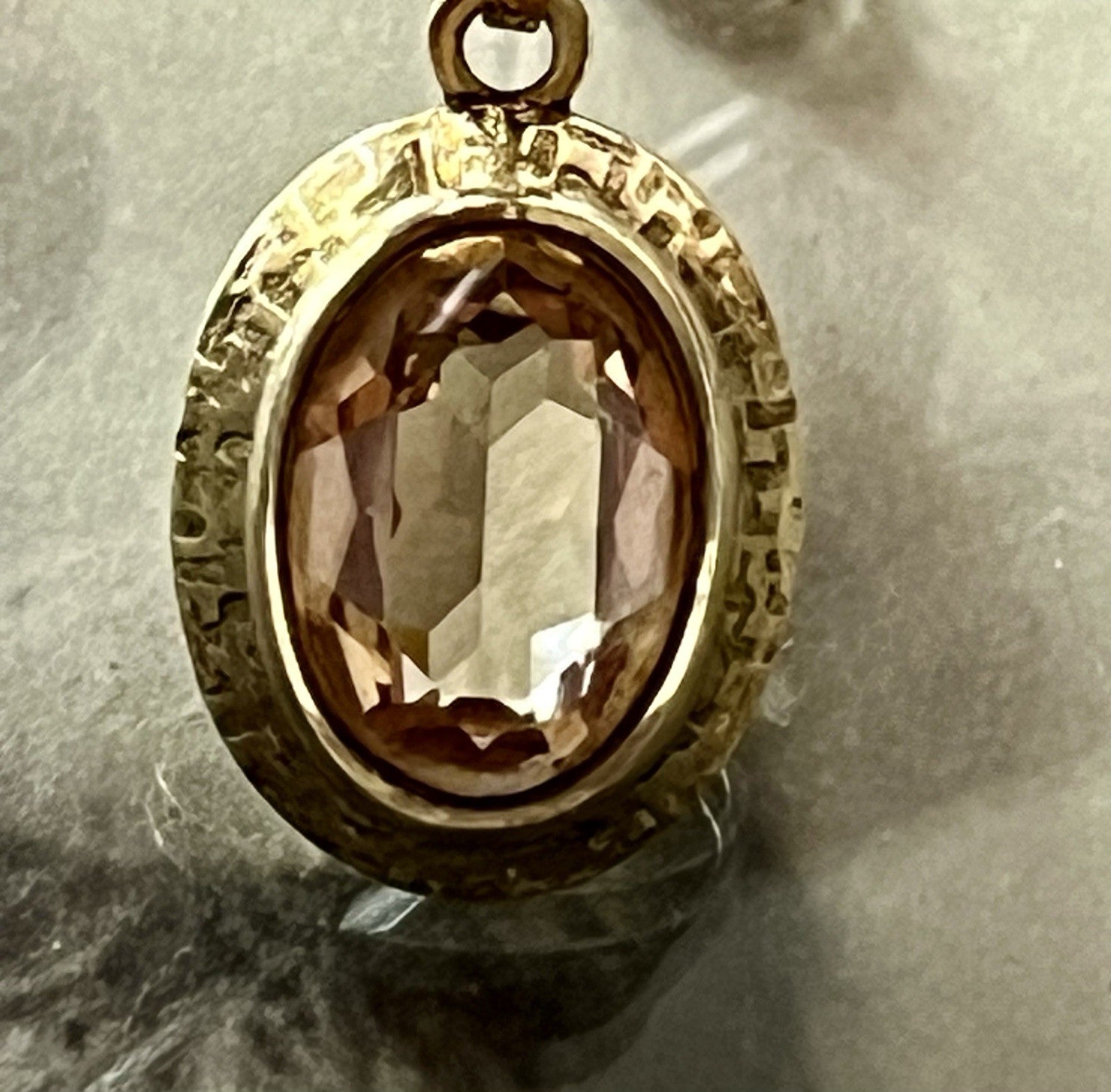 Vintage Halskette mit Änhänger Amerik. Doublè gold Rauchquarz? Sehr SCHÖN K&L