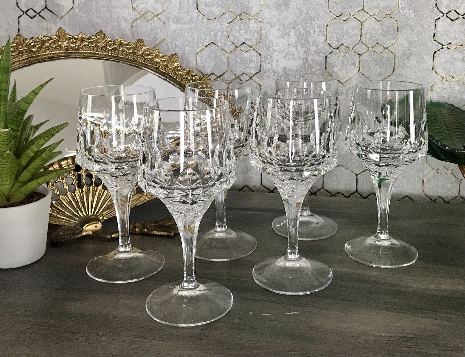 Vintage Edel 6x Weingläser Gläser Kristallglas Peill & Putzler Bleikristall