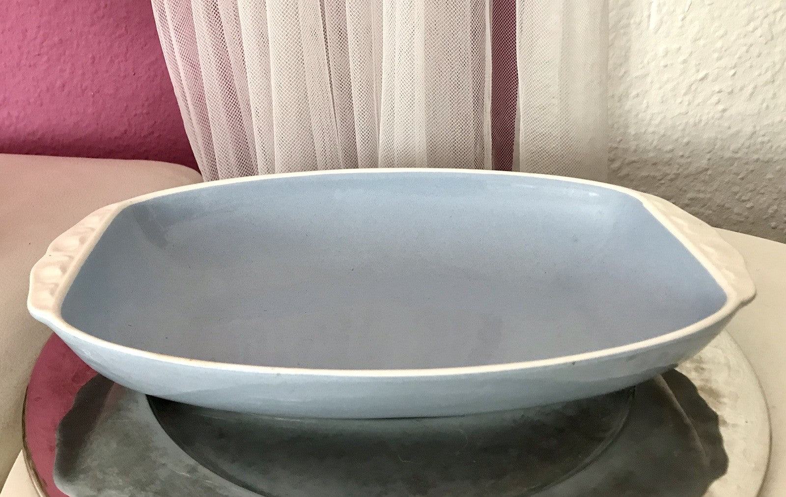 Villeroy&Boch Antik Art Déco Keramik Schale blau naturweiß Mettlach