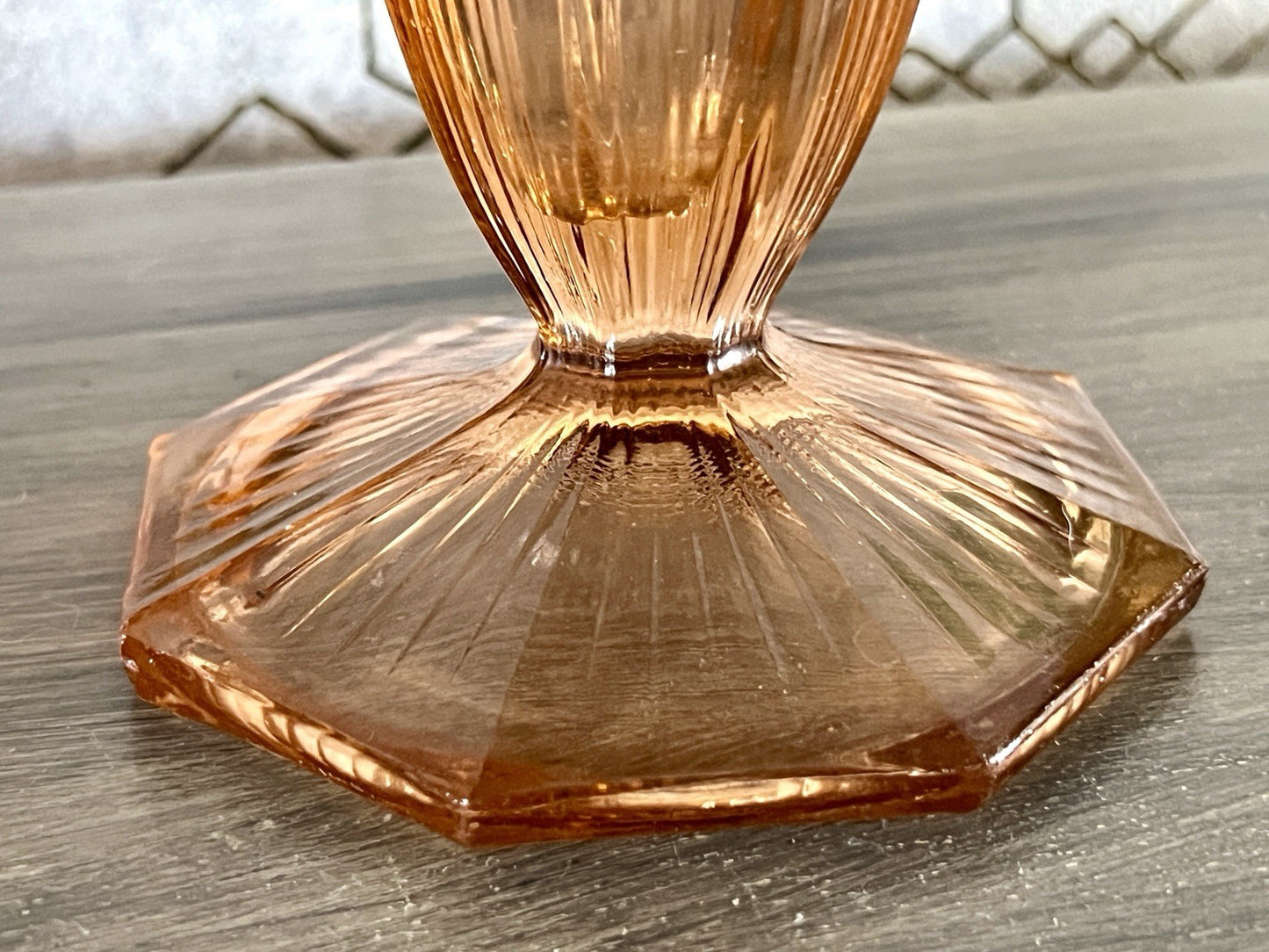 Antik Art Déco 1 GROẞ Vase Glasvase Pressglas Rosalin rosa  Glas