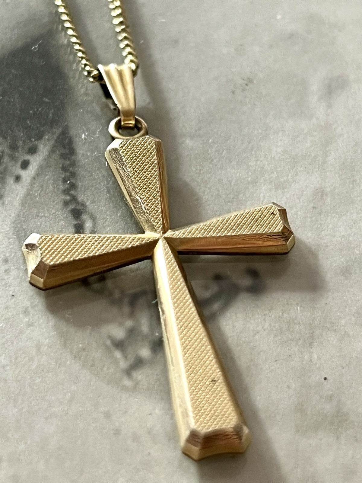 Antik Art Déco Kettenanhänger  Anhänger gold Amerikan Doublè K&L Kreuz
