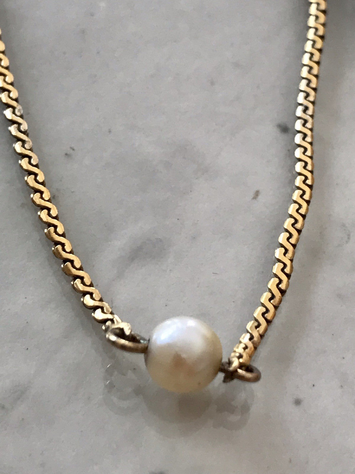 Antik lange Halskette 925 Silber vergoldet Collier Kette Perlen Zuchtperlen