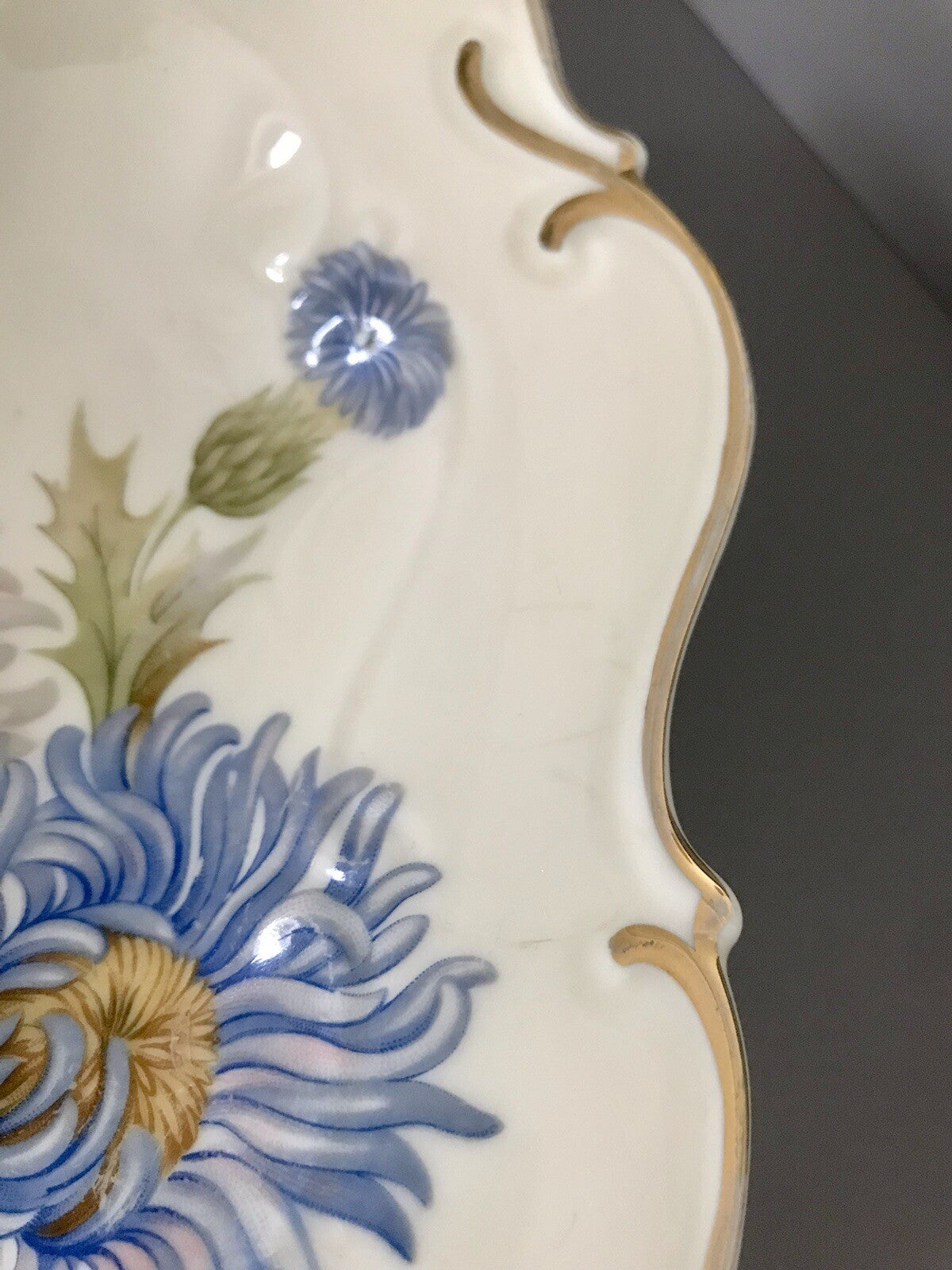 Antik Art Déco Porzellan Schale Zierschale Carstens Sorau Distel Ingrid