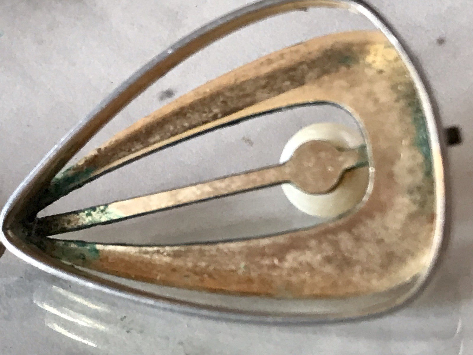 Vintage Designer Anhänger Perle Amerik. Doublè vergoldet