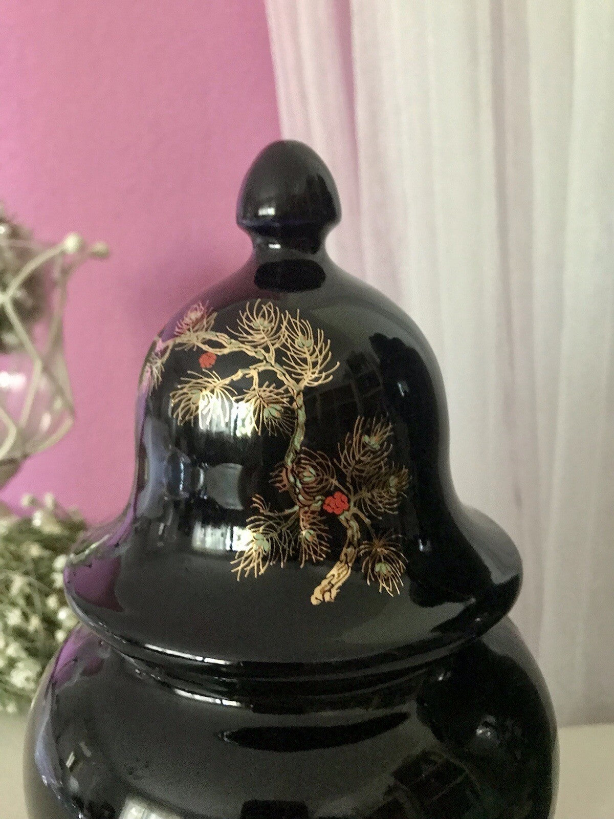 Vintage 1 Porzellan Prunkvase Deckelvase Vase Italien MCModernistisch schwarz