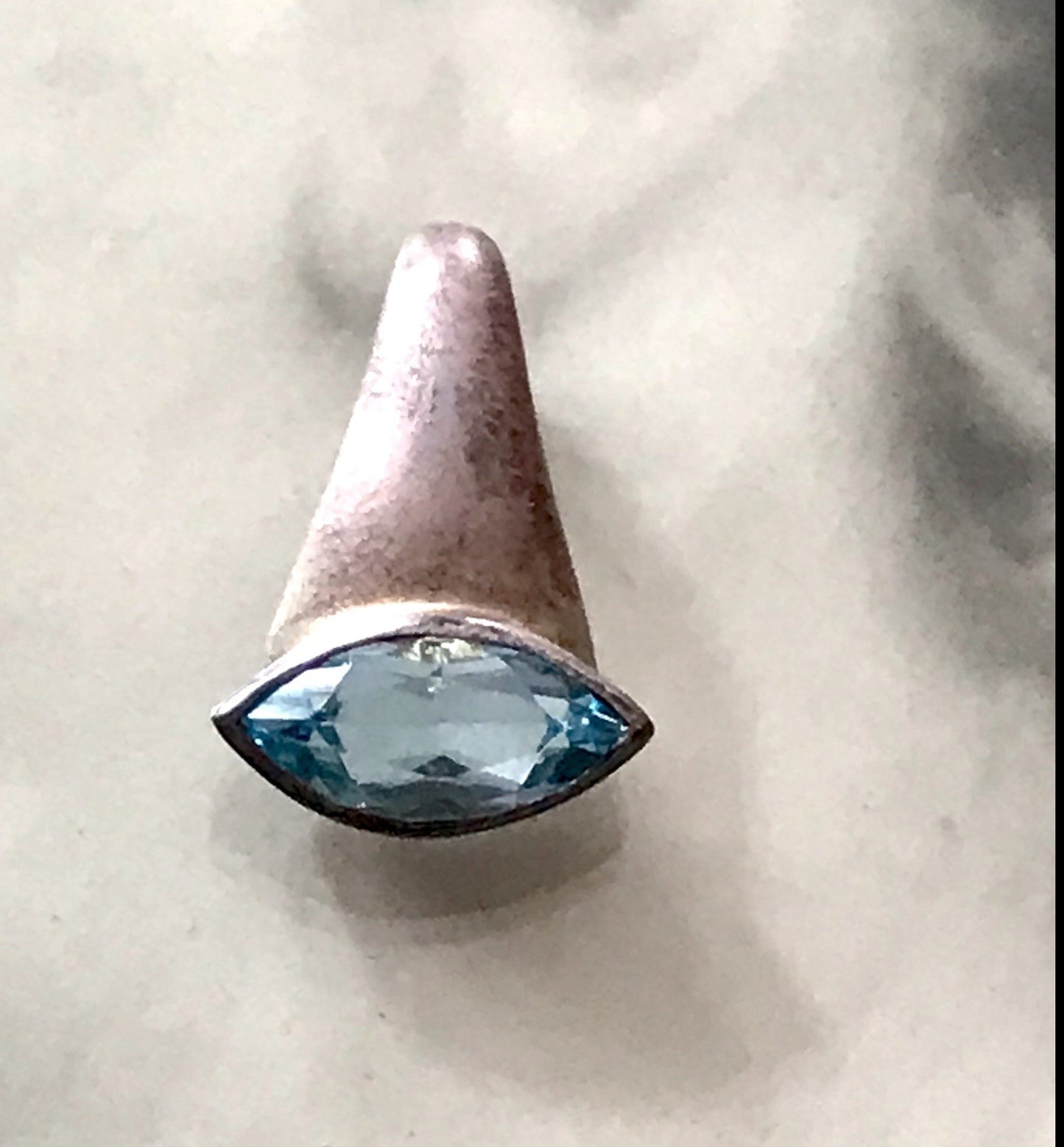 Vintage Kettenanhänger Anhänger Silber blauer Stein Designer