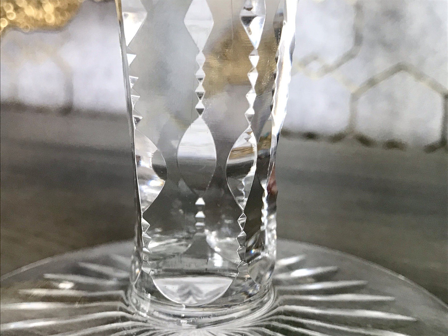 Antik Adenken Glas Pokalglas Kelch Pokalkelch Luftblasen 20.08.1911 Jugendstil