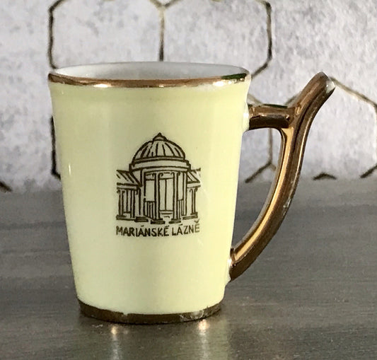 Antik Porzellan Andenken Becher Kurbecher Tasse Marianske Lazne