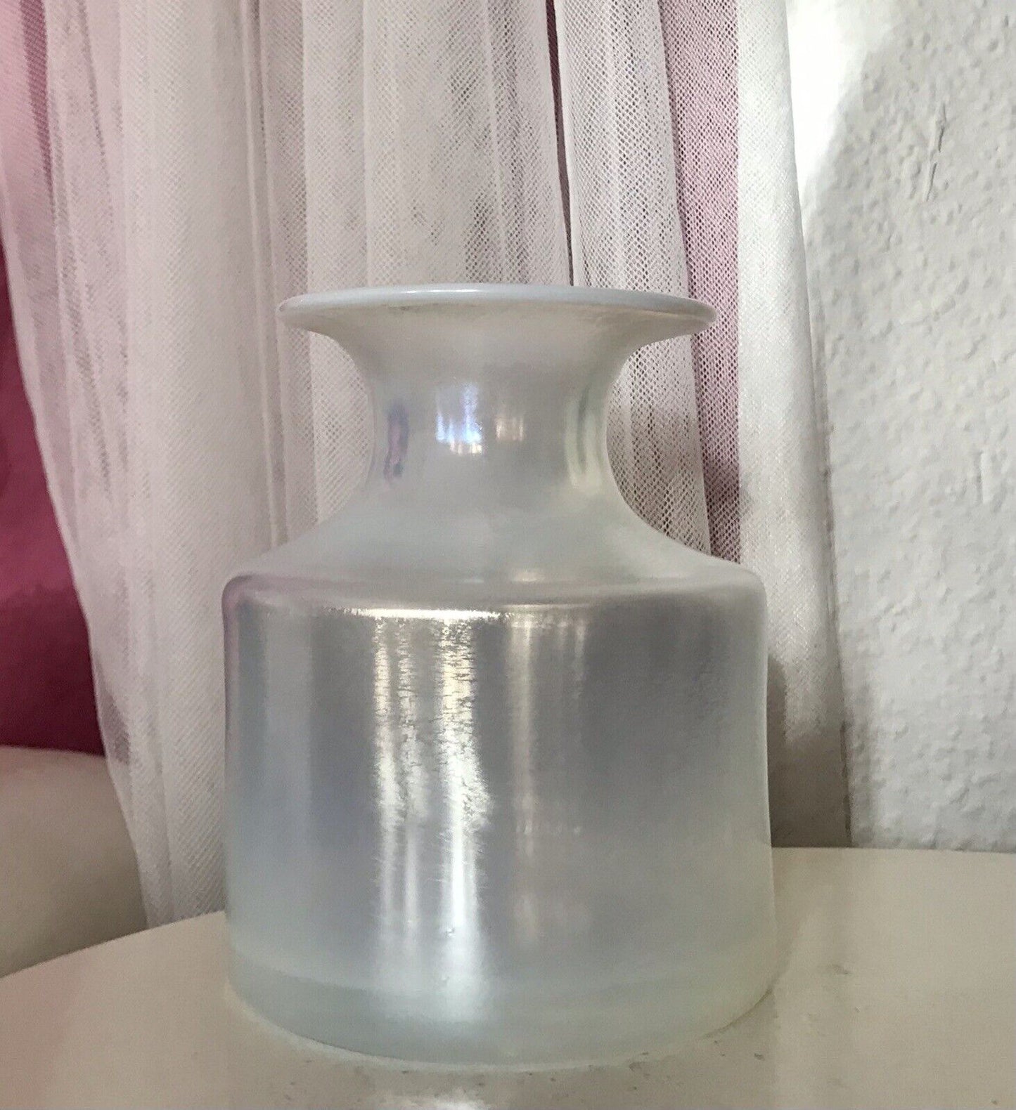 Vintage Glasvase Glaskunst Vase edel Glashütte Eisch irisierende „Eiskönigin“