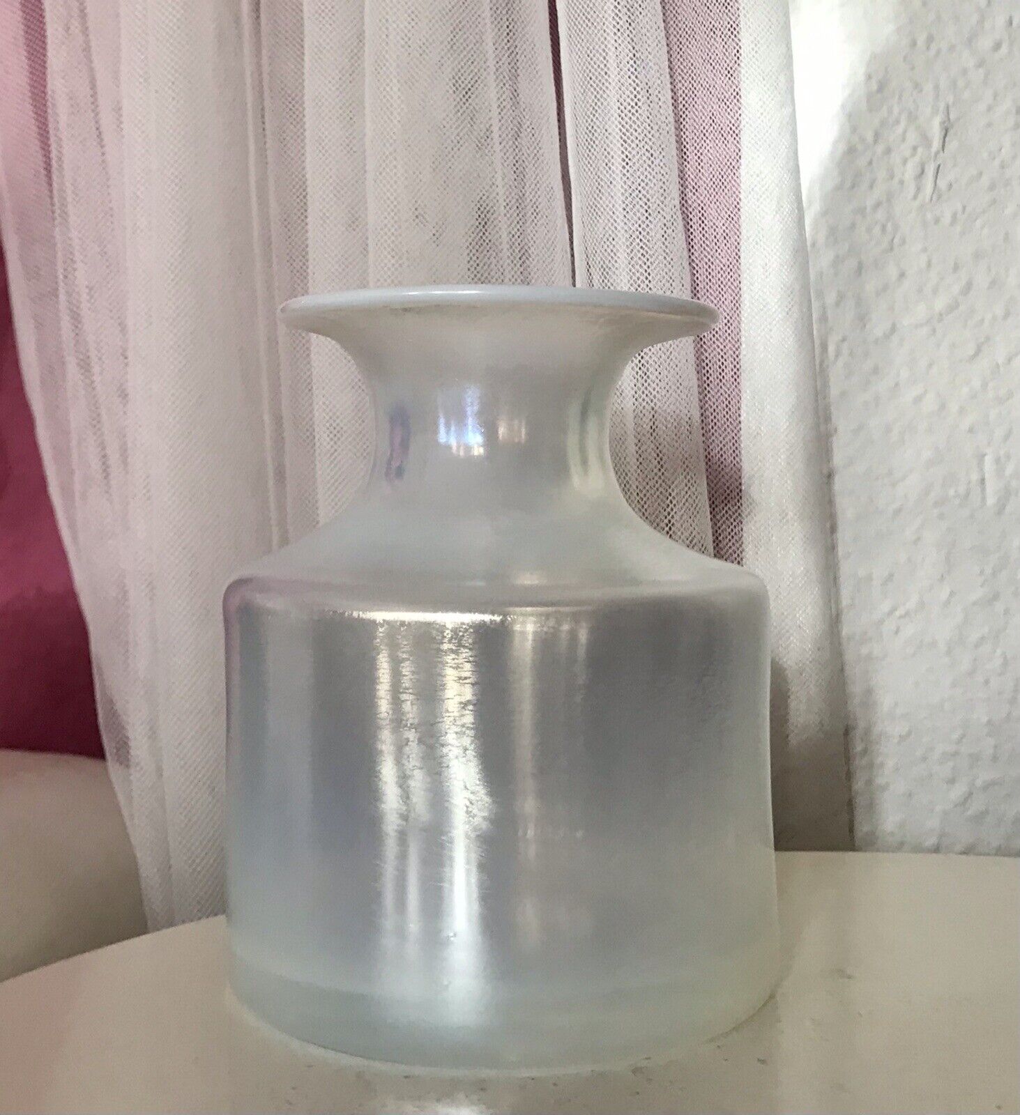 Vintage Glasvase Glaskunst Vase edel Glashütte Eisch irisierende „Eiskönigin“