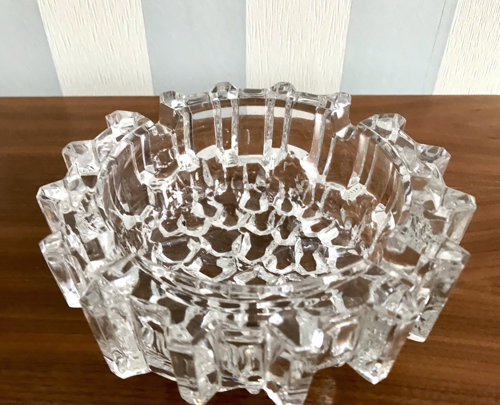 Vintage 70er Aschenbecher Ascher EDEL Kristallglas Bleikristall Schwer Skandi?