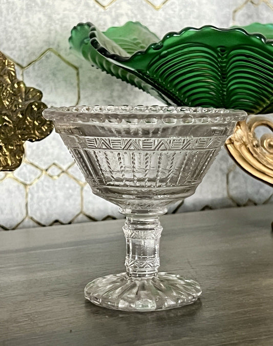 Antik Jugendstil Art Déco Pressglas Glas Fußschale Schale Zuckerschale