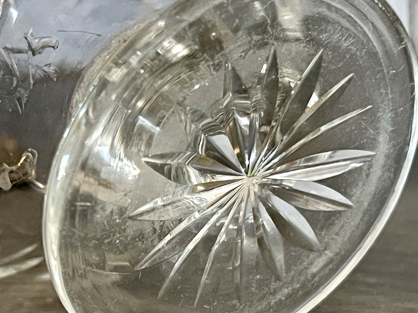Antik Biedermeier kleine Fußschale Schale Glasschale um 1850 Oliven