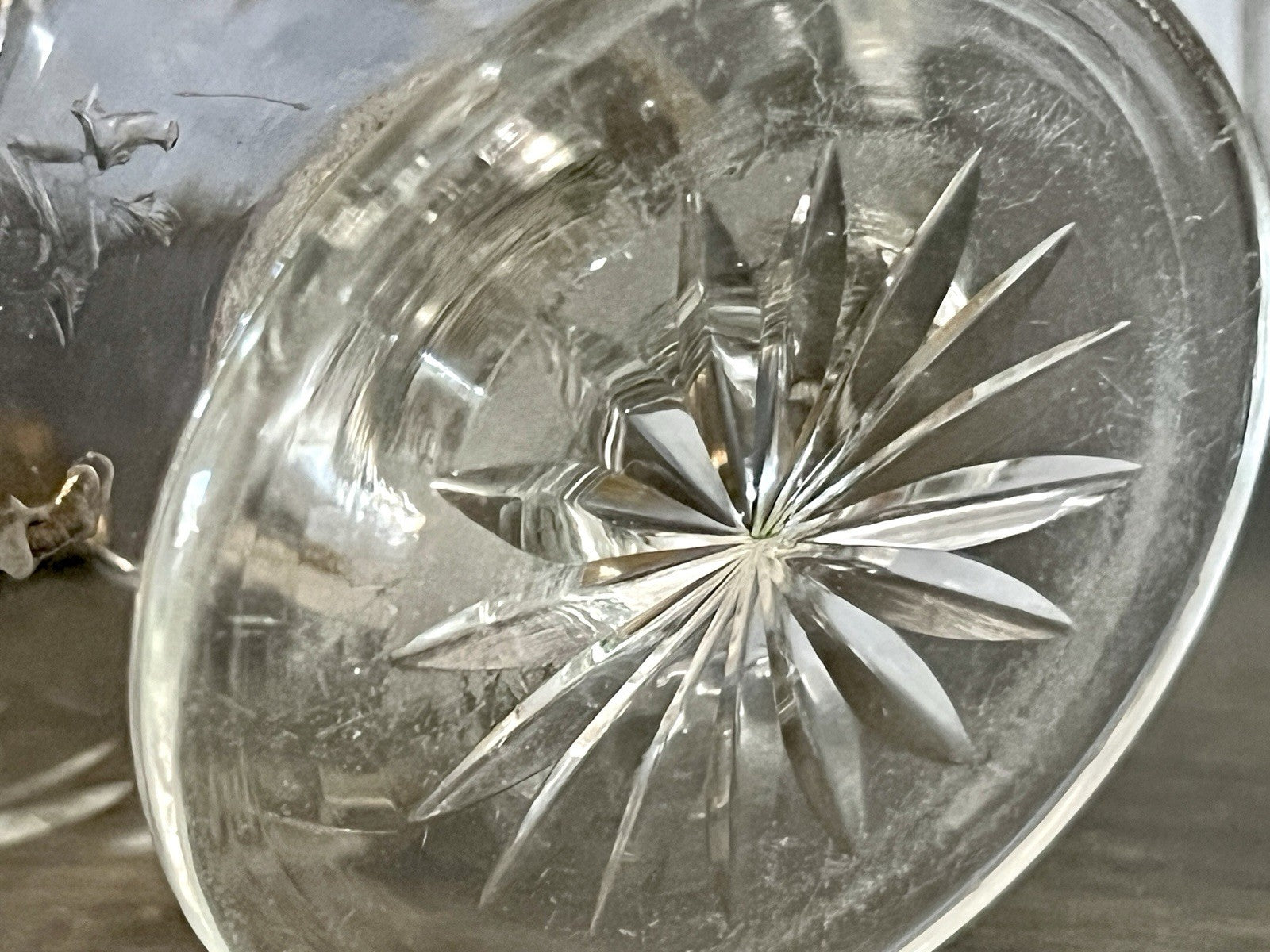 Antik Biedermeier kleine Fußschale Schale Glasschale um 1850 Oliven