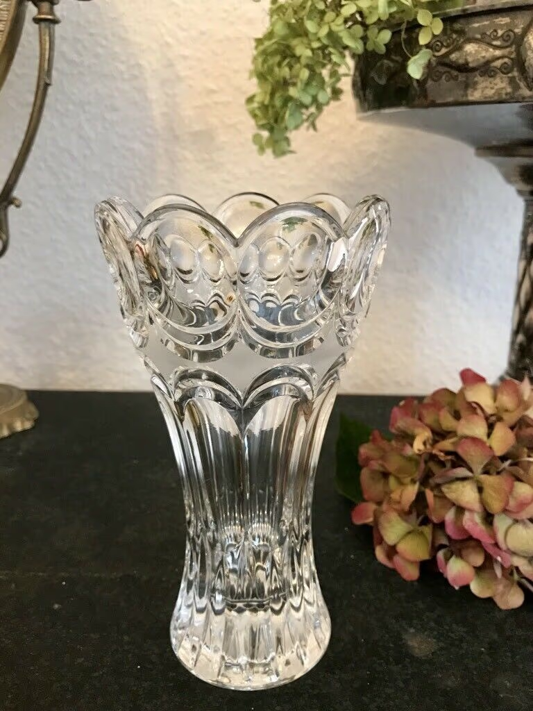 Edel alt Pokalvase Vase Kristallvase Bleikristall Glasvase