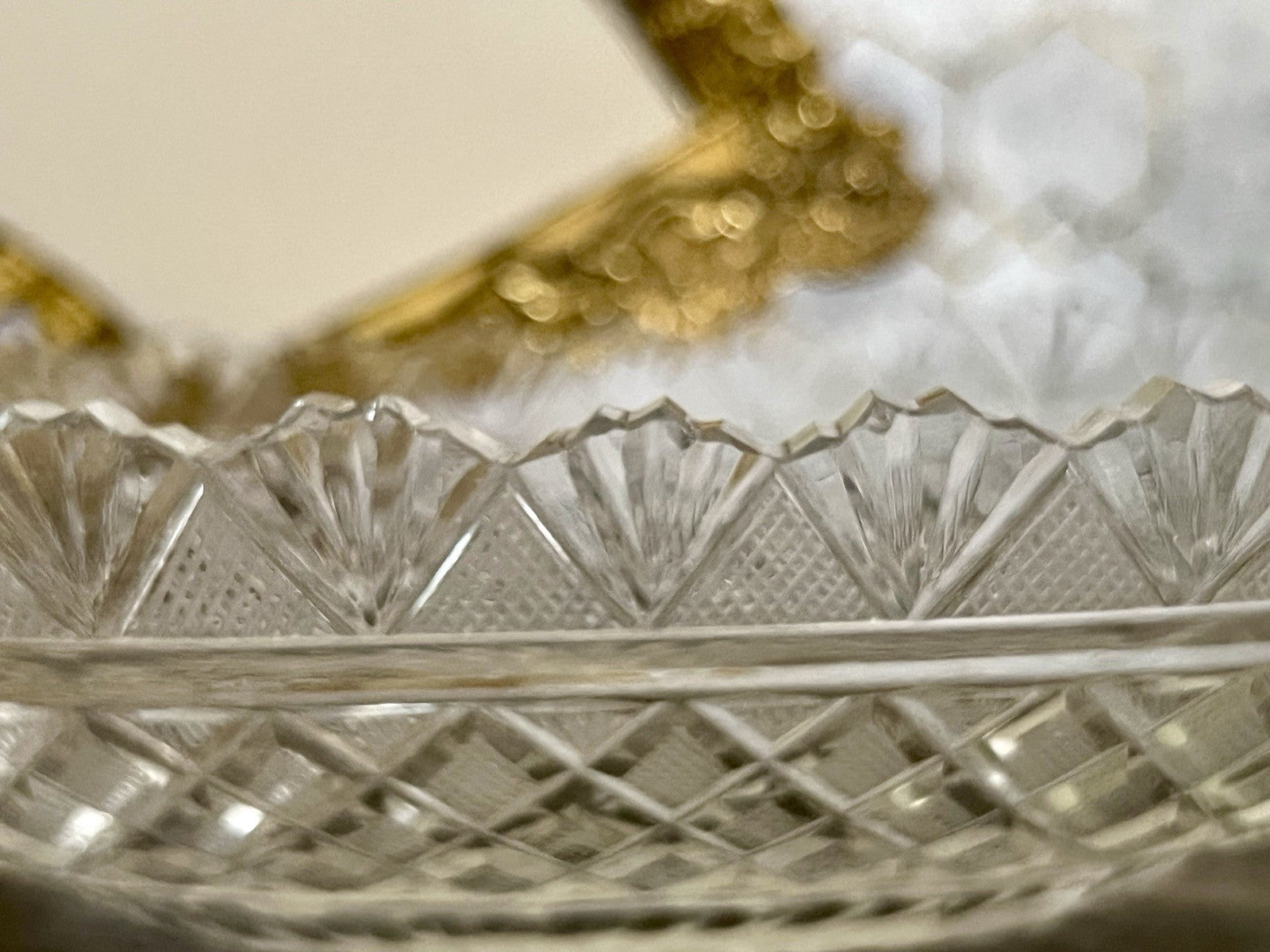 Antik Bleikristall Schale Glasschale Jardiniere Kristallglas Schiffchen Schliff