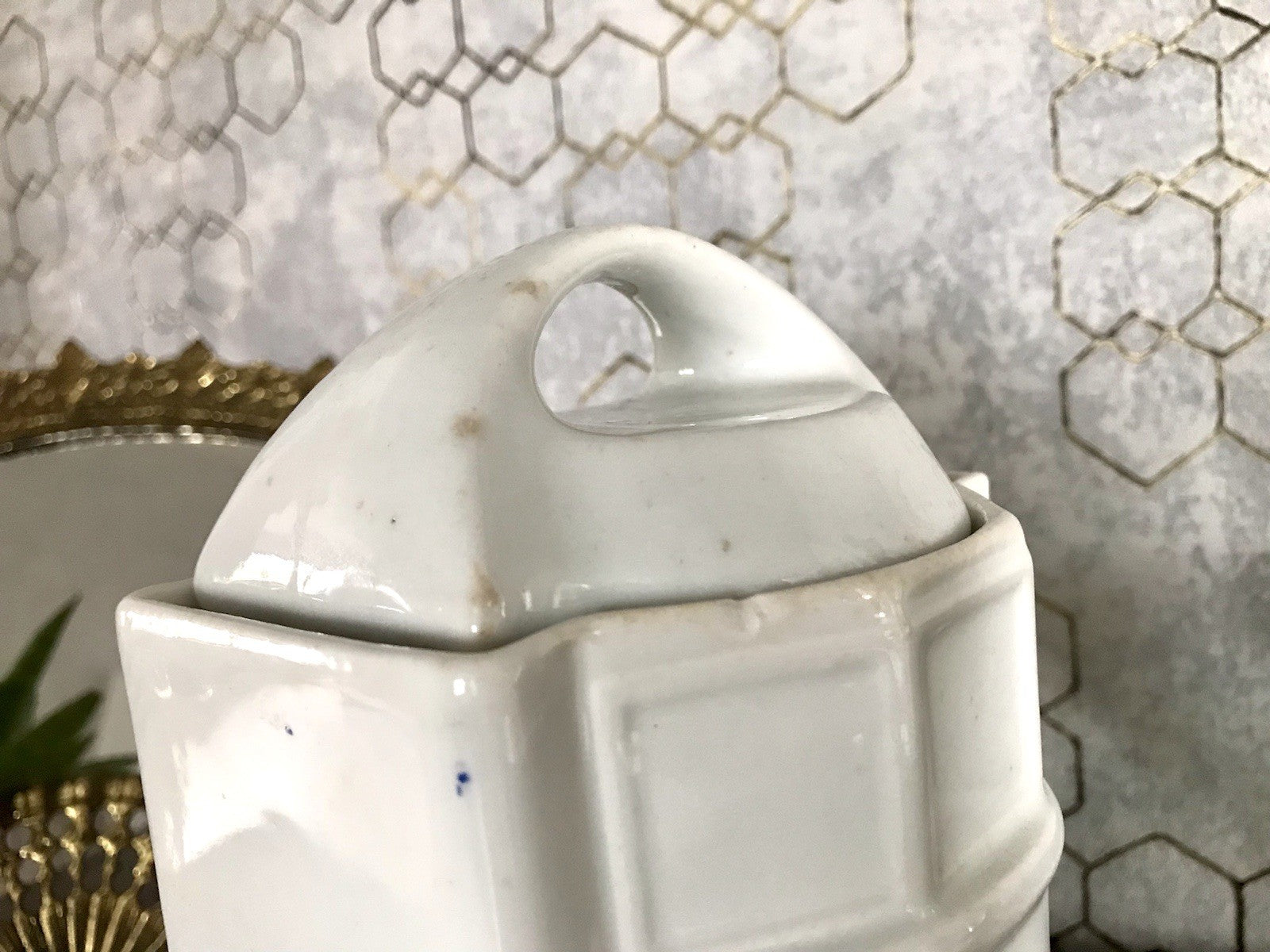 Antik Porzellan Dose Vorratsgefäß Vorratsdose Graupen Rosen Jugendstil Art Déco