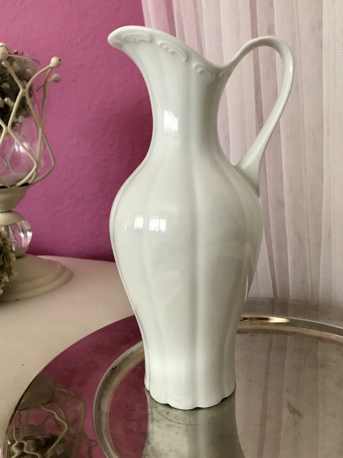 Vintage 60er Porzellan Vase KPM Bavaria weiß