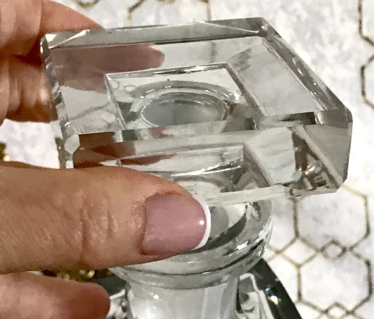 Antik ? Art Déco Kristallglas Design Moser? Posselt ? Karaffe EDEL geometrisch