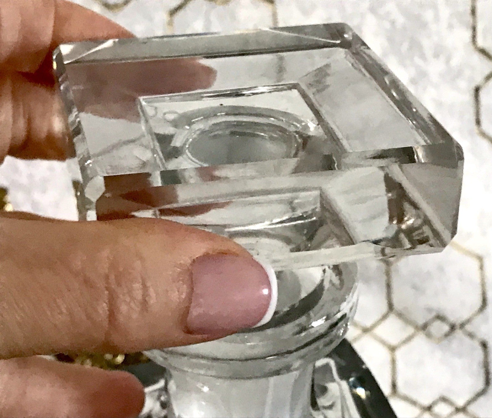 Antik ? Art Déco Kristallglas Design Moser? Posselt ? Karaffe EDEL geometrisch