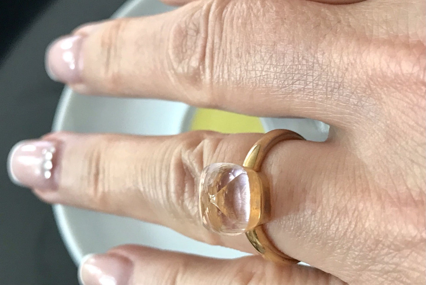 Vintage alt Damen Ring rosa Stein Silber 925 Gr.54 Rubbelit? vergoldet