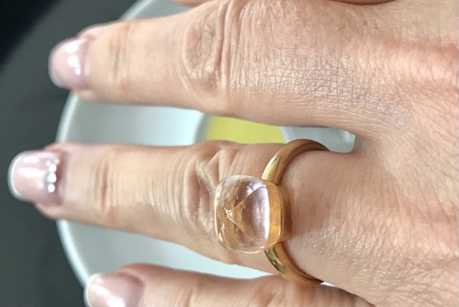 Vintage alt Damen Ring rosa Stein Silber 925 Gr.54 Rubbelit? vergoldet