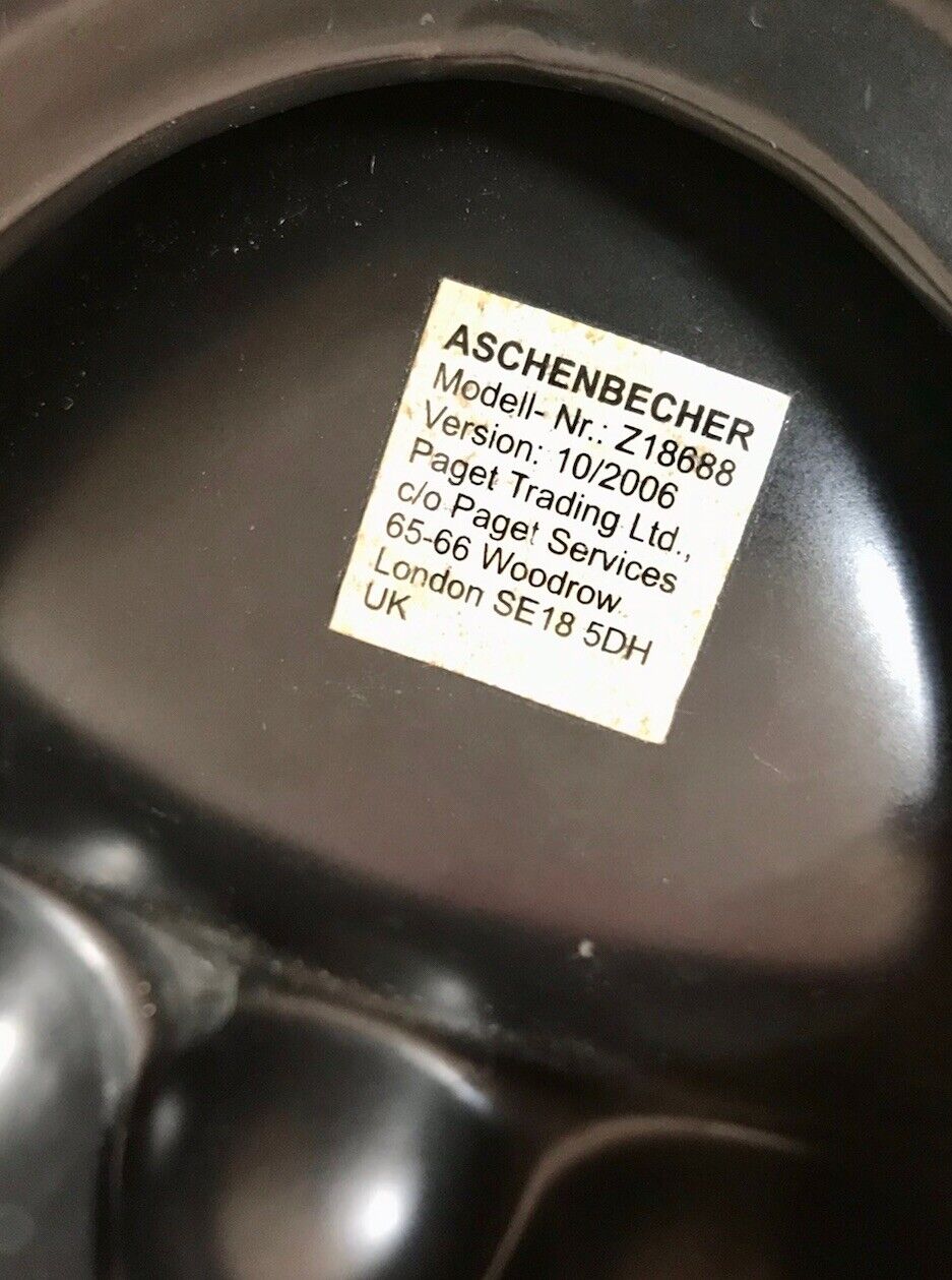 Vintage England groß Pfeifen-Aschenbecher Ascher Keramik schwarz 60er 70er