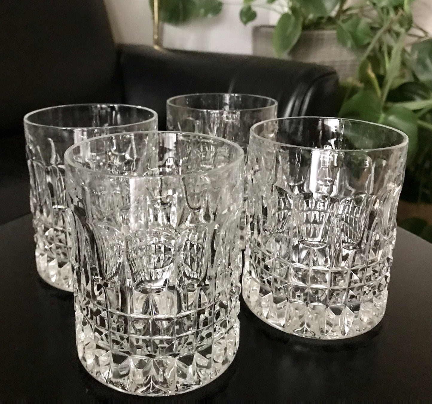 Vintage 4x edel Whisky Gläser  Tumbler Becher Kristallglas Nachtmann Edel