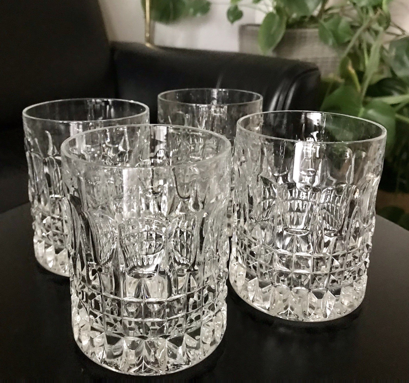 Vintage 4x edel Whisky Gläser  Tumbler Becher Kristallglas Nachtmann Edel