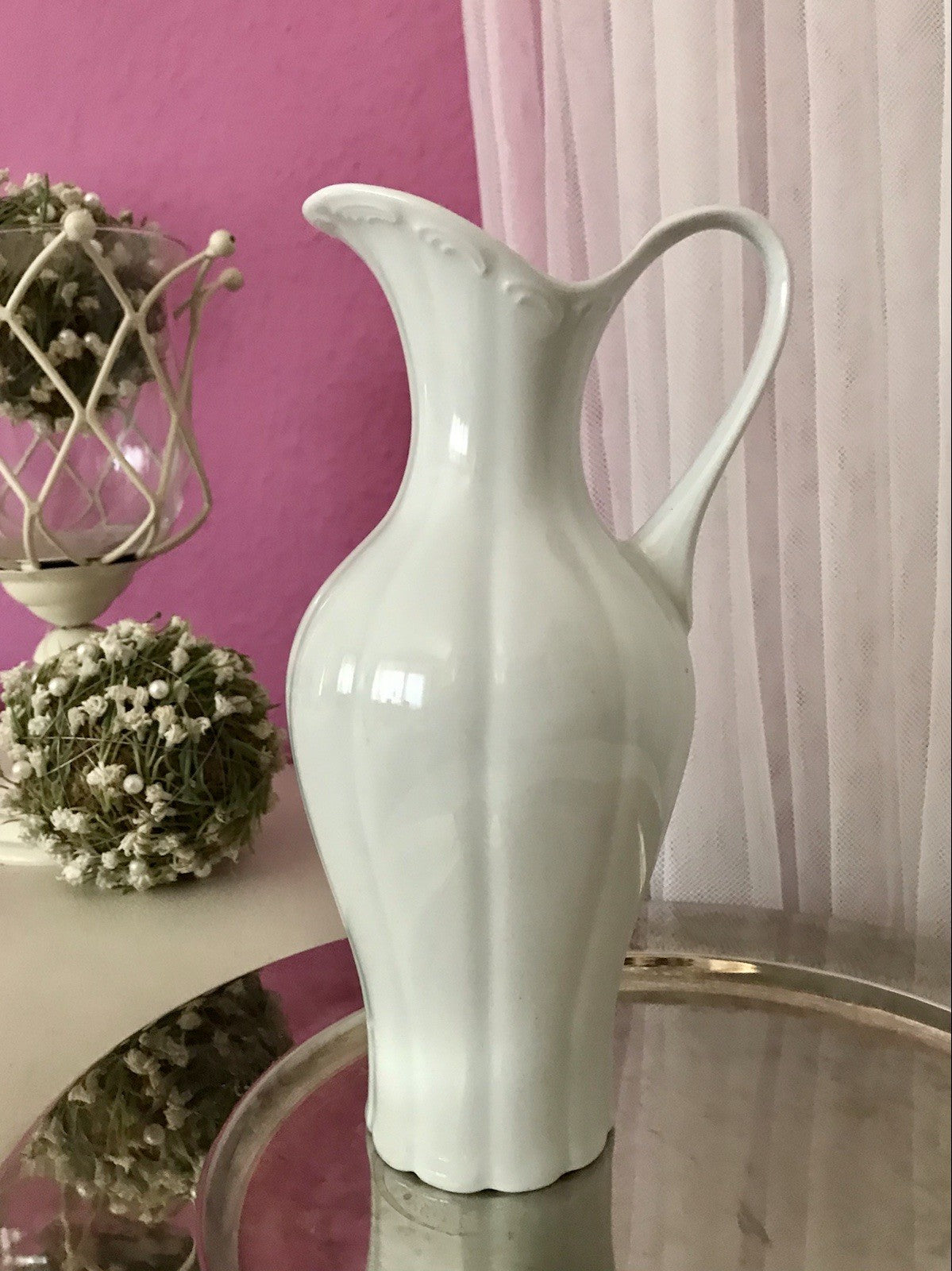Vintage 60er Porzellan Vase KPM Bavaria weiß
